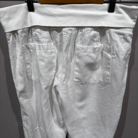 Old Navy Women's wide leg white linen pants SZ: L - Picture 6 of 11